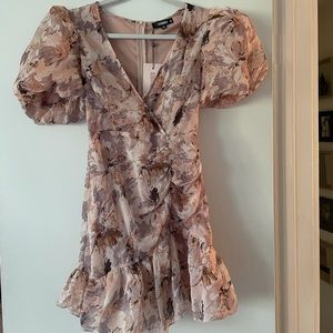NEW Misguided Floral Dress w/ Puffy Sleeves